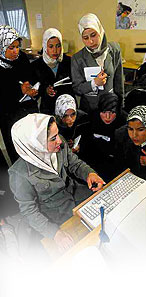 women at a computer