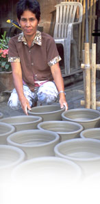 woman with pottery