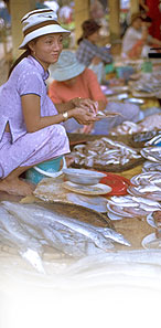 woman selling fish